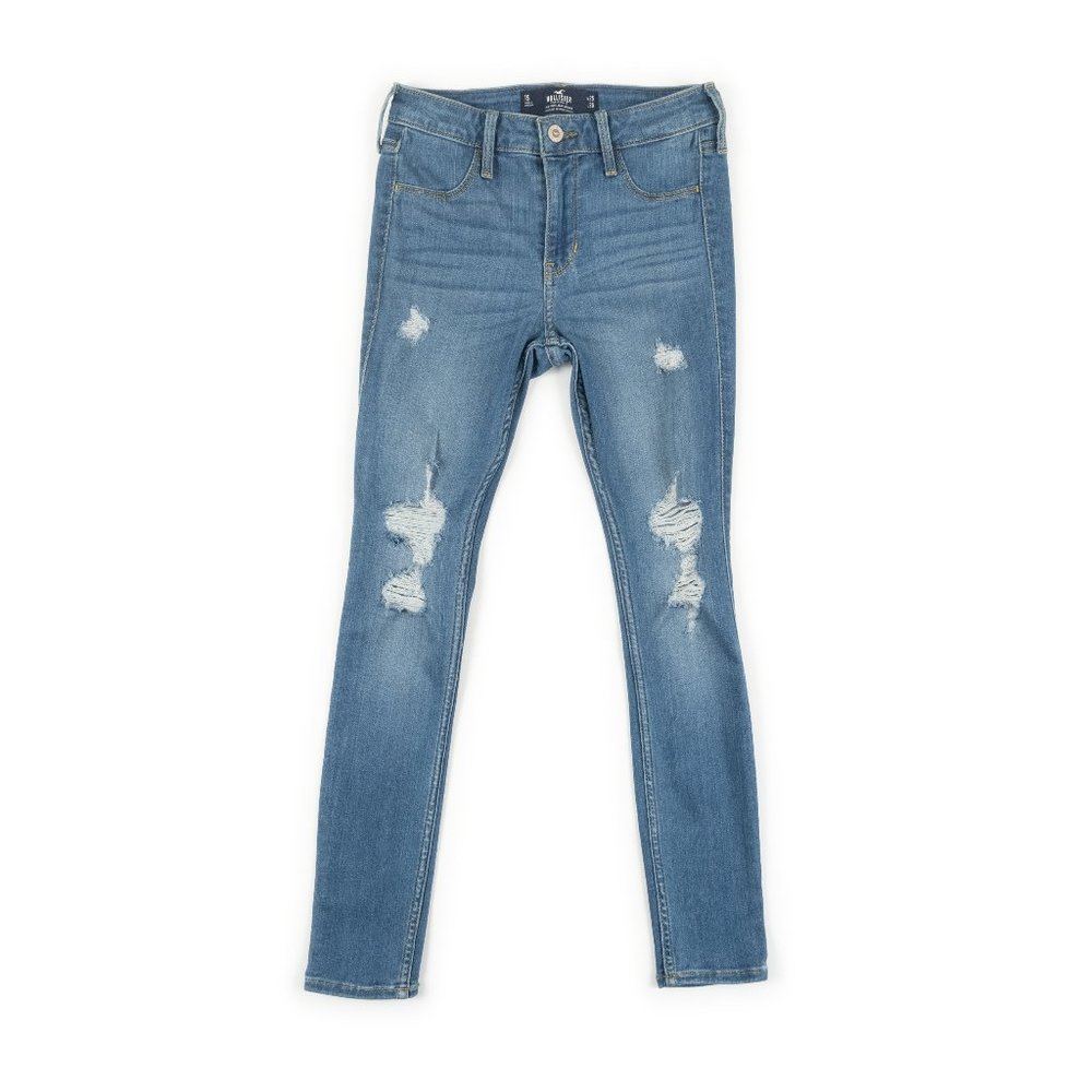 HOLLISTER juniors distressed skinny stretch jeans size 1 S / 25x26